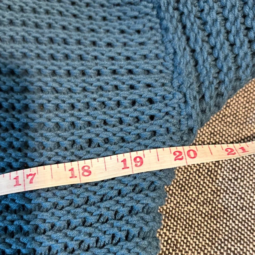 Free People Woodstock Cardigan Blue Open Knit Long Boho Slouchy Cozy Sweater - Picture 11 of 14